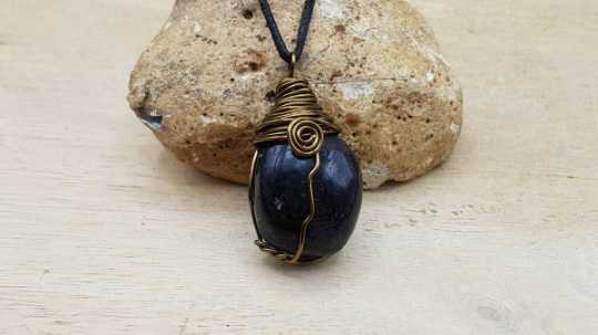 Mens Nuummite pendant.