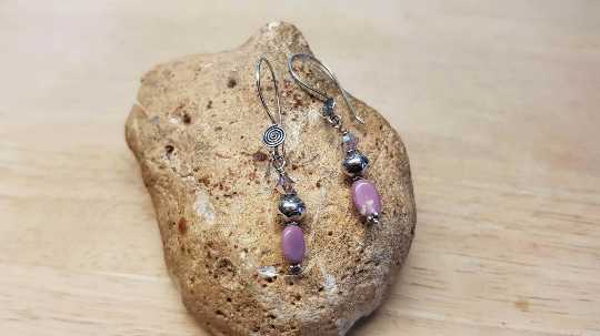 Rare Lilac Phosphosiderite earrings.