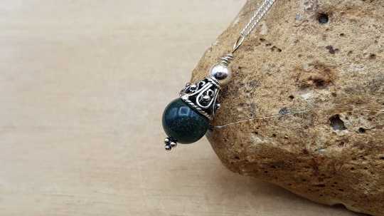 Bali silver Bloodstone pendant