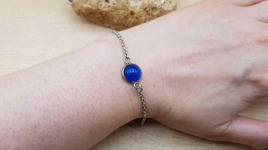 Blue Onyx chain bracelet