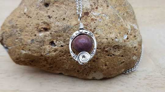 Pink Rhodonite pendant