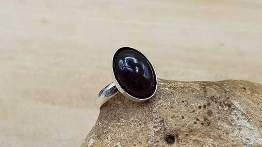 Dark Red Garnet Ring