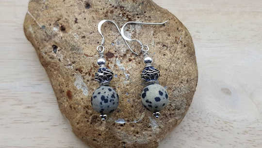Dalmatian jasper earrings
