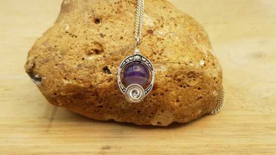 oval frame Amethyst Pendant