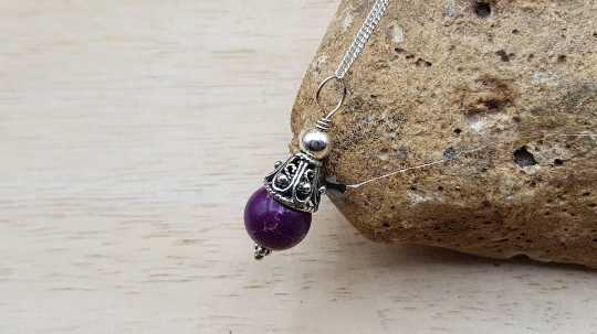 Purple jasper pendant