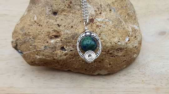 Small Chrysocolla pendant. 