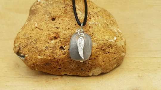 Marble Angel wing necklace