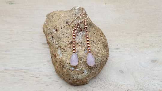 Rose gold Rose Quartz Earrings