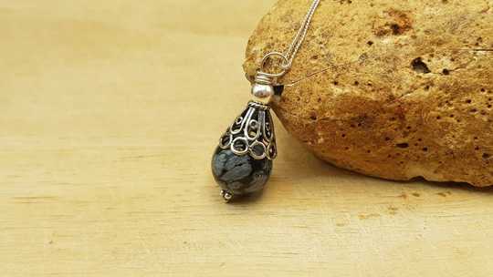 Snowflake Obsidian pendant