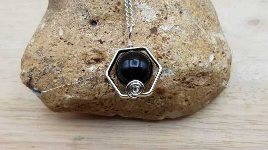 Black Onyx hexagon Pendant