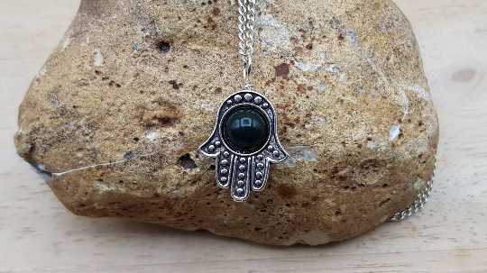 Hamsa Bloodstone pendant.