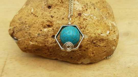 Turquoise Hexagon pendant