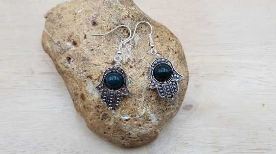 Hamsa Bloodstone earrings