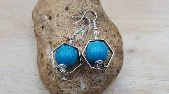Turquoise Hexagon earrings
