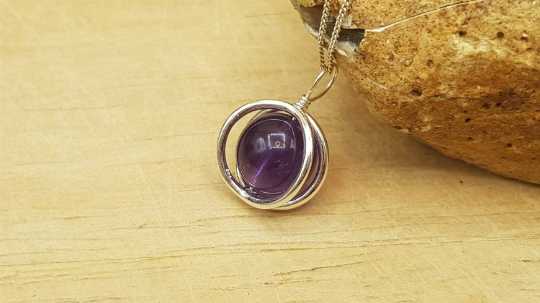 Amethyst 3D frame Pendant