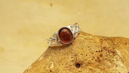 Garnet Celtic knot ring.