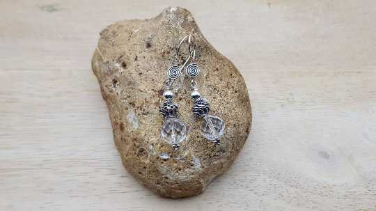 Clear quartz earrings