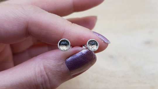 Tiny Smoky Quartz stud earrings