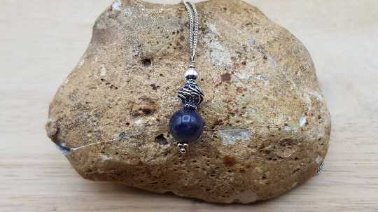 Small Iolite pendant necklace