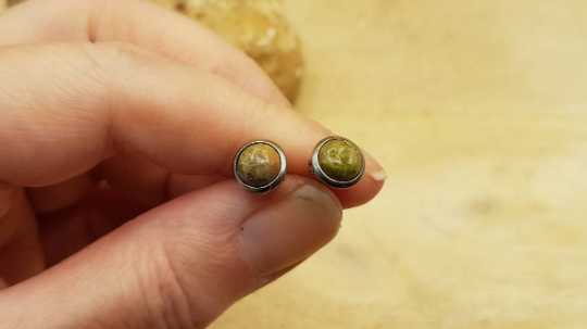 Hypoallergenic Unakite Stud earrings