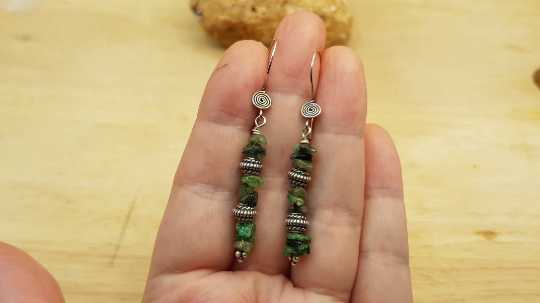 Raw Emerald earrings