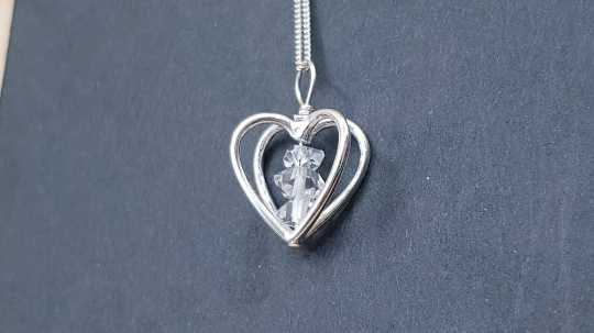 Raw Herkimer Diamond heart Pendant