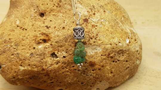 Raw Emerald pendant