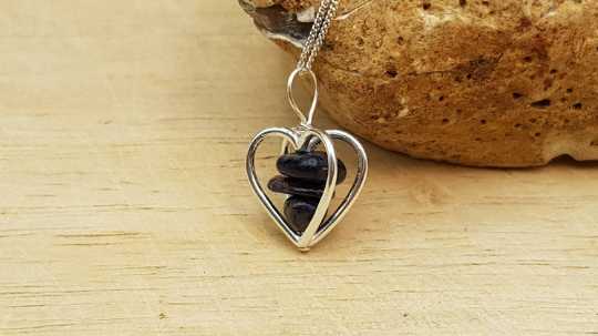 Sapphire heart Pendant