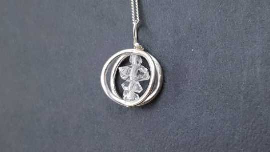 Herkimer Diamond circle Pendant