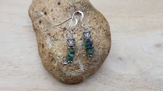 Raw Emerald earrings
