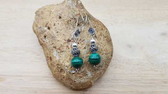 Malachite dangle earrings