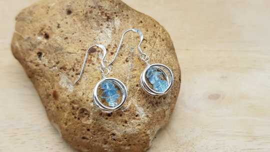 Blue Topaz circle earrings