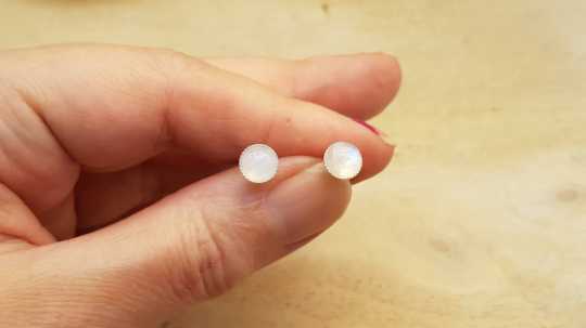 Rainbow Moonstone Stud earrings 6mm