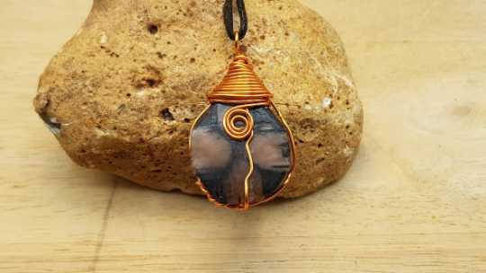 Copper Chiastolite pendant