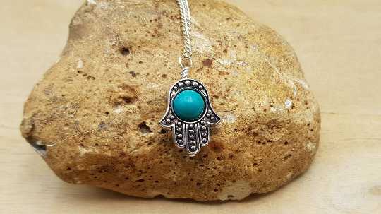 Turquoise Hamsa pendant