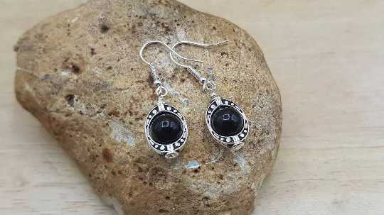 Small black Tourmaline earrings
