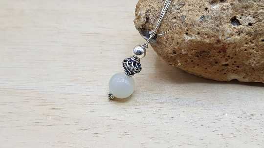 Minimalist White Moonstone Pendant