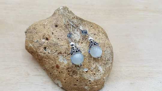 Moonstone cone earrings