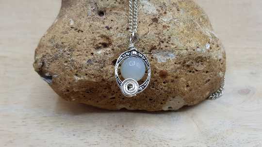 Oval frame Moonstone Pendant