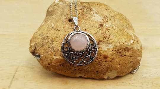 Boho Rose Quartz pendant 