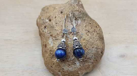 Kyanite cone earrings