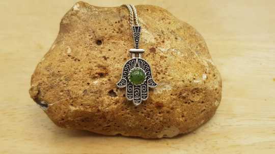 Nephrite Jade Hamsa pendant