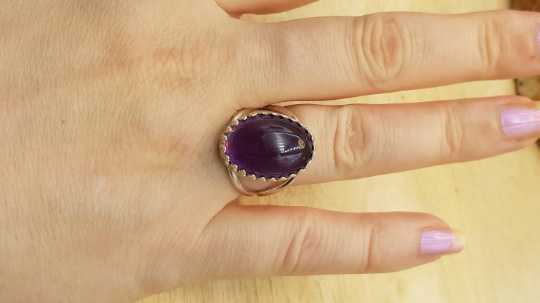 Oval Amethyst ring 18x13mm