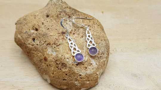 Amethyst Celtic knot earrings