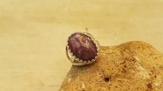 Oval Lepidolite ring