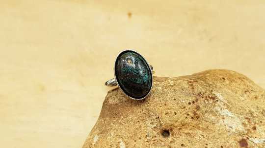 Oval Chrysocolla ring