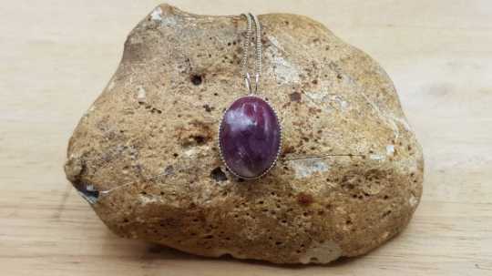 oval Lepidolite pendant