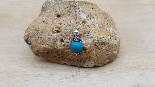 Minimalist Turquoise cone pendant