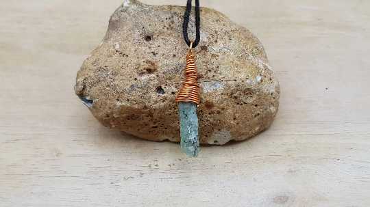 Raw Green Kyanite pendant