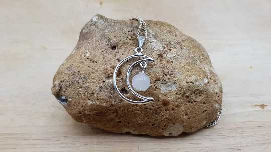 Crescent moon Moonstone Pendant